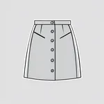 light grey buttoned skirt image